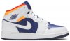 Air Jordan 1 Mid GS White Deep Royal Blue 554725-131