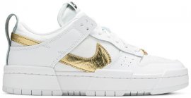 Wmns Dunk Low Disrupt White Metallic Gold DD9676-100