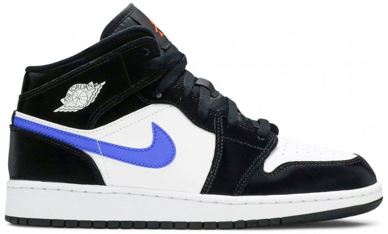 Air Jordan 1 Mid Black Racer Blue 554725-084 Air Jordan 1 Mid Black Racer Blue 554725-084