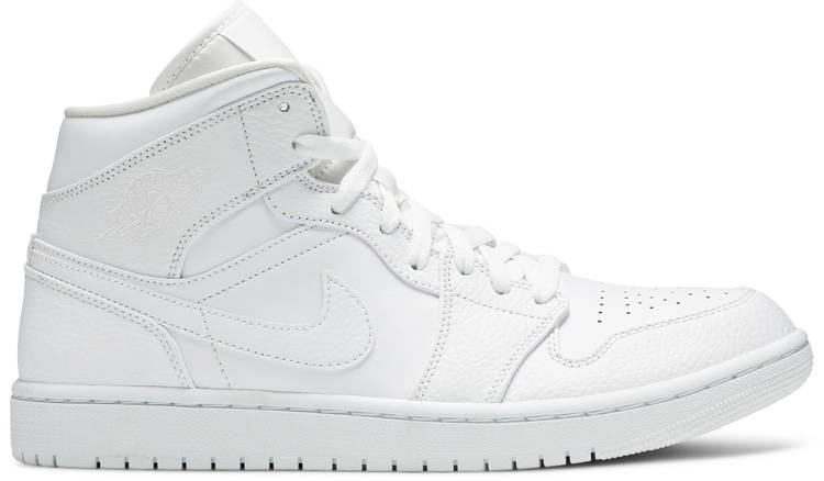 Air Jordan 1 Mid Triple White 554724-130 Air Jordan 1 Mid Triple White 554724-130