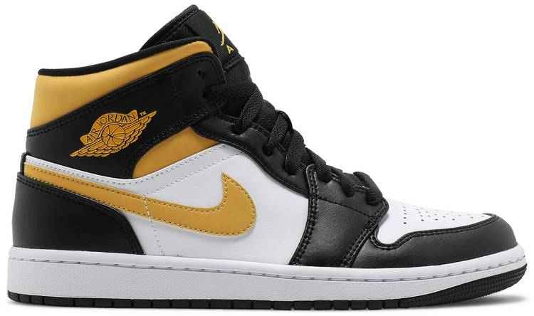 Air Jordan 1 Mid Black University Gold 554724-177 Air Jordan 1 Mid Black University Gold 554724-177