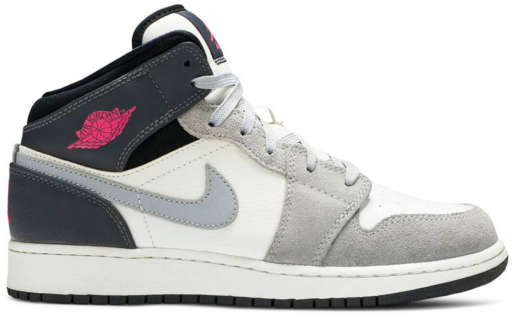 Air Jordan 1 Mid White Grey Hyper Pink 555112-117 Air Jordan 1 Mid White Grey Hyper Pink 555112-117