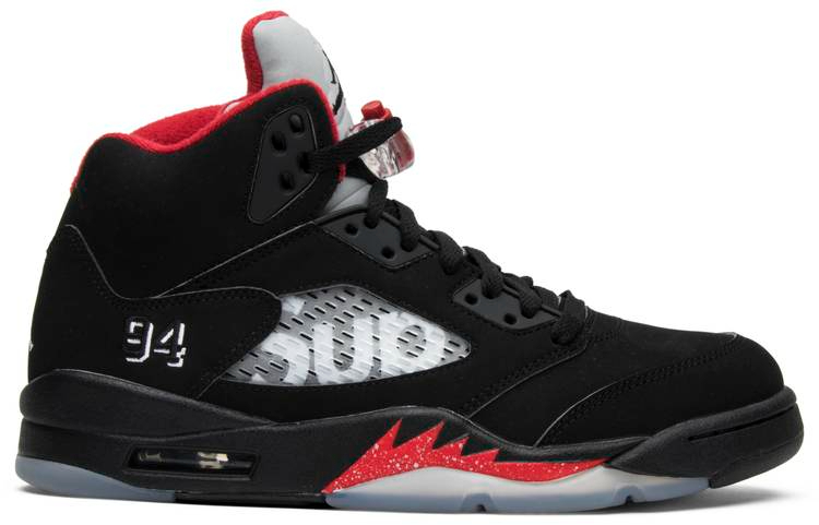 Supreme x Air Jordan 5 Retro Black 824371-001 Supreme x Air Jordan 5 Retro Black 824371-001