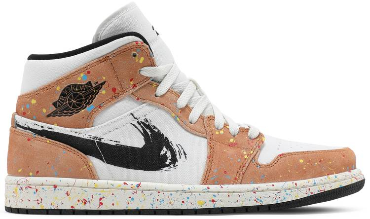 Air Jordan 1 Mid SE Brushstroke Paint Splatter DA8005-100 Air Jordan 1 Mid SE Brushstroke Paint Splatter DA8005-100